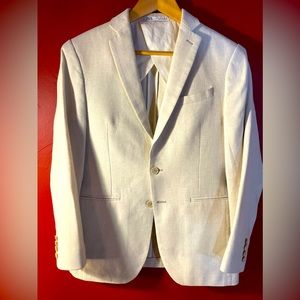 Men’s Zara linen suit, sand/ light cream. 36R